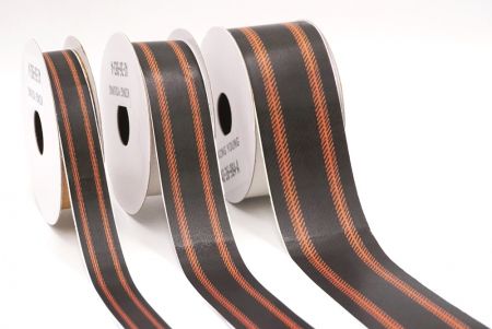 Чорна та помаранчева смугаста тканинна стрічка набір_AI